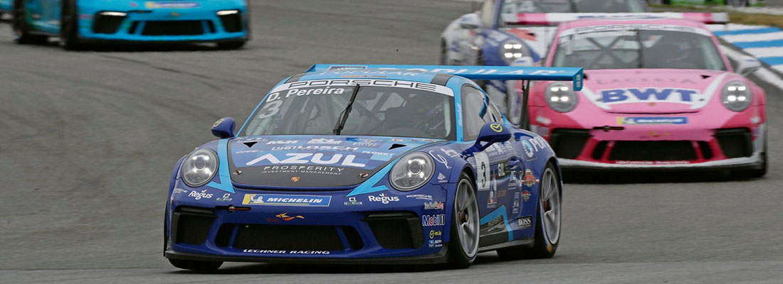 Porsche sports car on a racing track