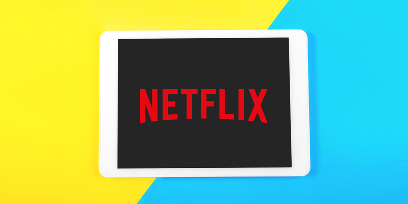 Netflix logo on an iPad